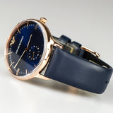 Emporio Armani Classic Quartz Blue Dial Blue Leather Strap Watch For Men - AR2071 Authentic Buy Shop Now