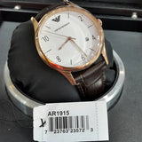 Emporio Armani Beta Chronograph White Dial Brown Leather Strap Watch For Men - AR1915 Authentic Buy Shop Now