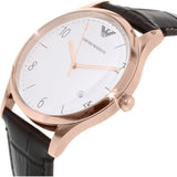 Emporio Armani Beta Chronograph White Dial Brown Leather Strap Watch For Men - AR1915 Authentic Buy Shop Now