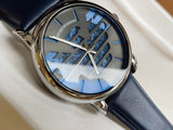 Emporio Armani Luigi Automatic Blue Dial Blue Leather Strap Watch For Men - AR60030 Authentic Buy Shop Now