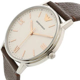 Emporio Armani Herren White Dial Brown Leather Strap Watch For Men - AR11103 Authentic Buy Shop Now