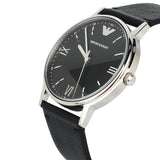 Emporio Armani Kappa Analog Quartz Black Dial Black Leather Strap Watch For Men - AR11013 Authentic Buy Shop Now