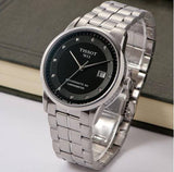 Tissot T Classic Luxury Powermatic 80 Black Dial Silver Steel Strap Watch For Men - T086.408.11.056.00 Authentic Buy Shop Now