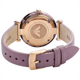 Emporio Armani Gianni Mother of Pearl Dial Purple Leather Strap Watch For Women - AR11003 Authentic Buy Shop Now