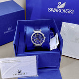 Swarovski Passage Chrono Crystal Blue Dial Blue Leather Strap Watch for Women - 5580342 Authentic Buy Shop Now