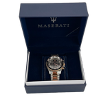 Maserati SFIDA Chronograph Black Dial Two Tone Steel Strap Watch For Men - R8873640002 Authentic Buy Shop Now