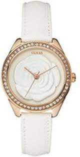 Guess Mini Rose Diamonds White Dial White Leather Strap Watch For Women - U85142l3 Authentic Buy Shop Now