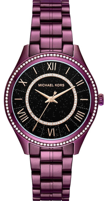 Michael Kors Lauryn Black Dial Purple Steel Strap Watch for Women - MK3724 Authentic Buy Shop Now