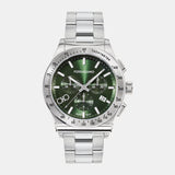 Salvatore Ferragamo 1927 Chrono Green Dial Silver Steel Strap Watch for Men - SFKZ00423 Authentic Buy Shop Now