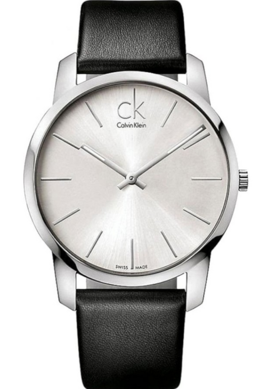 Calvin Klein Post Minimal Silver Dial Black Leather Strap Watch for Men - K7621192 Authentic Buy Shop Now