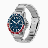 Emporio Armani Sea Explorer GMT Blue Dial Silver Steel Strap Watch For Men - AR11590 Authentic Buy Shop Now