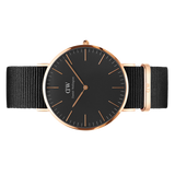 Daniel Wellington Classic Cornwall Black Dial Black Nylon Strap Watch For Women - DW00100148 Authentic Buy Shop Now