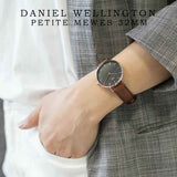 Daniel Wellington Petite St Mawes Black Dial Brown Leather Strap Watch For Women - DW00100169 Authentic Buy Shop Now