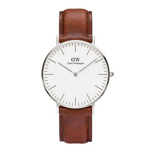 Daniel Wellington St Mawes White Dial Brown Leather Strap Watch For Men - DW00100052 Authentic Buy Shop Now