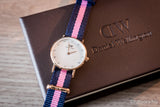 Daniel Wellington Classy Winchester White Dial Two Tone NATO Strap Watch For Women - DW00100065 Authentic Buy Shop Now