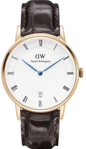 Daniel Wellington Dapper York White Dial Brown Leather Strap Watch For Women - DW00100093 Authentic Buy Shop Now