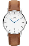 Daniel Wellington Dapper Durham Analog White Dial Brown Leather Strap Watch For Women - DW00100114 Authentic Buy Shop Now