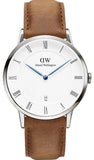 Daniel Wellington Dapper Durham White Dial Brown Leather Strap Watch For Men - DW00100116 Authentic Buy Shop Now