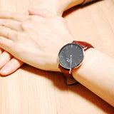 Daniel Wellington Classic Durham Black Dial Brown Leather Strap Watch For Women - DW00100142 Authentic Buy Shop Now