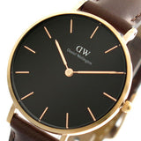 Daniel Wellington Classic Petite Bristol Black Dial Brown Leather Strap Watch For Women - DW00100165 Authentic Buy Shop Now