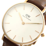 Daniel Wellington Petite Durham White Dial Brown Leather Strap Watch For Women - DW00100172 Authentic Buy Shop Now