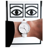 Daniel Wellington Petite Bondi White Dial White Leather Strap Watch For Women - DW00100190 Authentic Buy Shop Now