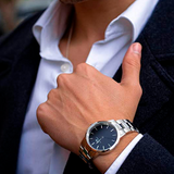 Daniel Wellington Iconic Link Black Dial Silver Steel Strap Watch for Women - DW00100204 Authentic Buy Shop Now