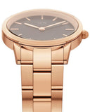 Daniel Wellington Iconic Link Black Dial Rose Gold Steel Strap Watch for Women - DW00100210 Authentic Buy Shop Now