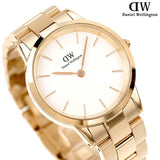 Daniel Wellington Iconic Link White Dial Rose Gold Steel Strap Watch For Women - DW00100211 Authentic Buy Shop Now