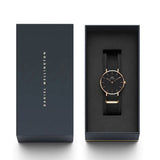Daniel Wellington Classic Petite Cornwall Black Dial Black NATO Strap Watch For Women - DW00100215 Authentic Buy Shop Now