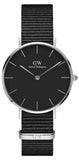 Daniel Wellington Classic Petite Cornwall Black Dial Black NATO Strap Watch For Women - DW00100216 Authentic Buy Shop Now