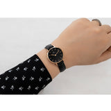 Daniel Wellington Classic Petite Reading Black Dial Black Leather Strap Watch For Women - DW00100223 Authentic Buy Shop Now