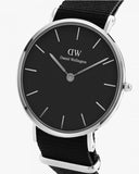 Daniel Wellington Petite Cornwall Black Dial Black Nylon Strap Watch For Women - DW00100248 Authentic Buy Shop Now
