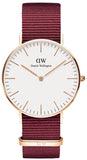 Daniel Wellington Classic Roselyn White Dial Red NATO Strap Watch For Women - DW00100271 Authentic Buy Shop Now