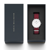 Daniel Wellington Classic Roselyn White Dial Red NATO Strap Watch For Women - DW00100272 Authentic Buy Shop Now