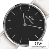 Daniel Wellington Classic Petite Bondi Black Dial White Leather Strap Watch for Women - DW00100286 Authentic Buy Shop Now