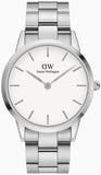 Daniel Wellington Iconic White Dial Silver Steel Strap Watch For Men - DW00100341 Authentic Buy Shop Now