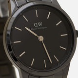 Daniel Wellington Iconic Link Ceramic Black Dial Black Steel Strap Watch For Women - DW00100414 Authentic Buy Shop Now