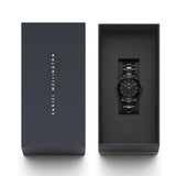 Daniel Wellington Iconic Link Ceramic Black Dial Black Steel Strap Watch For Women - DW00100415 Authentic Buy Shop Now
