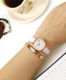Daniel Wellington Petite Rouge Pink Dial Pink Leather Strap Watch For Women - DW00100511 Authentic Buy Shop Now