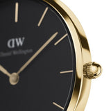 Daniel Wellington Classic Petite York Black Dial Brown Leather Strap Watch For Women - DW00100170 Authentic Buy Shop Now