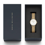 Daniel Wellington Petite Melrose White Dial Rose Gold Mesh Strap Watch For Women - DW00100305 Authentic Buy Shop Now