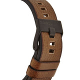Diesel Mega Chief Quartz Black Dial Two Tone Leather Strap Watch For Men - DZ4305 Authentic Buy Shop Now
