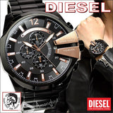 Diesel Mega Chief Chronograph Black Dial Black Steel Strap Watch For Men - DZ4309 Authentic Buy Shop Now