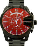 Diesel Mega Chief Chronograph Black Dial Black Steel Strap Watch For Men - DZ4318 Authentic Buy Shop Now