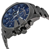 Diesel Mega Chief Chronograph Blue Dial Black Steel Strap Watch For Men - DZ4329 Authentic Buy Shop Now