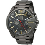 Diesel Mega Chief Chronograph Grey Dial Grey Steel Strap Watch For Men - DZ4421 Authentic Buy Shop Now
