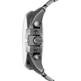 Diesel Mega Chief Chronograph Grey Dial Grey Steel Strap Watch For Men - DZ4421 Authentic Buy Shop Now