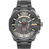 Diesel Mega Chief Chronograph Grey Dial Grey Steel Strap Watch For Men - DZ4421 Authentic Buy Shop Now