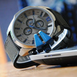 Diesel Mega Chief Chronograph Black Dial Black Nylon Strap Watch For Men - DZ4500 Authentic Buy Shop Now